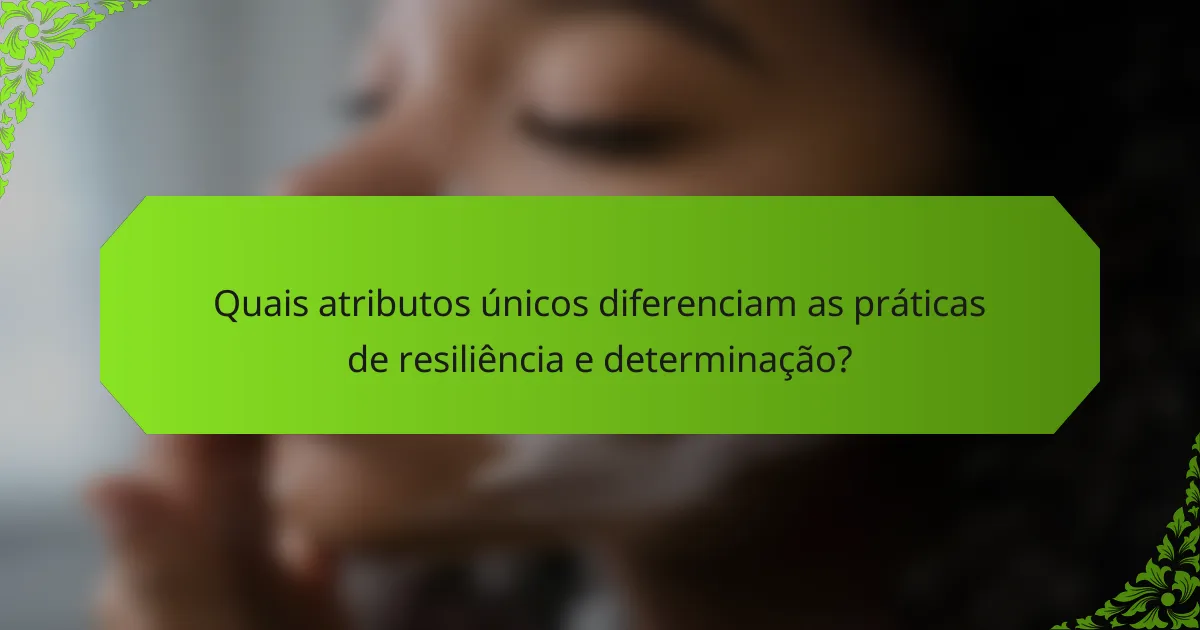 Quais atributos únicos diferenciam as práticas de resiliência e determinação?