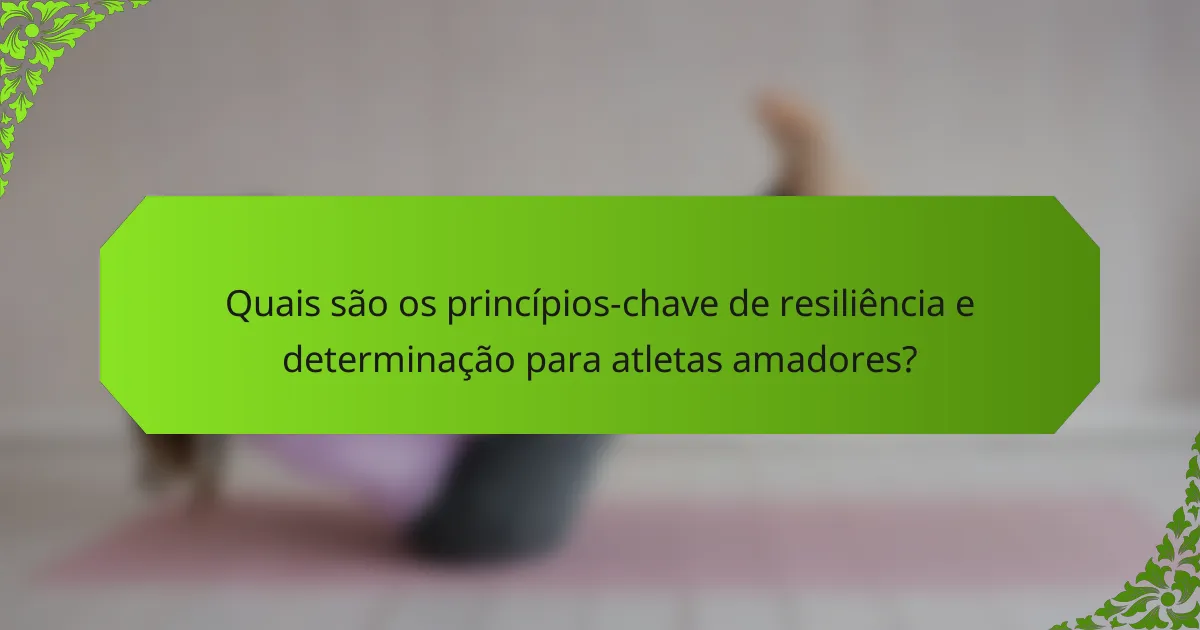 Quais são os princípios-chave de resiliência e determinação para atletas amadores?